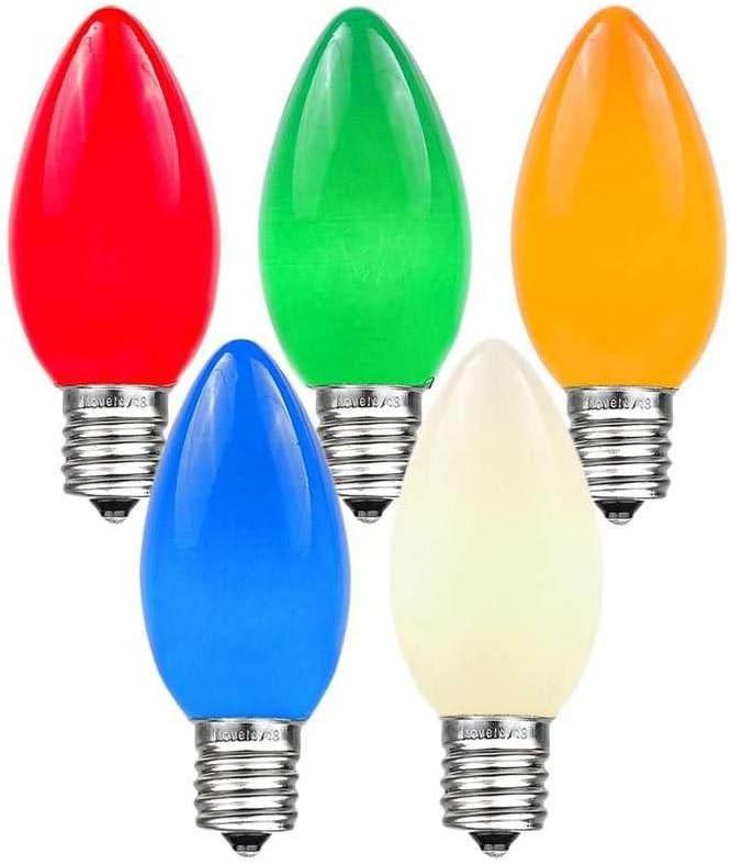 Retro Ceramic C7 Christmas Lights – 25FT String with 25 Bulbs
