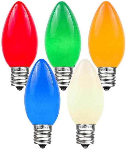 Retro Ceramic C7 Christmas Lights – 25FT String with 25 Bulbs