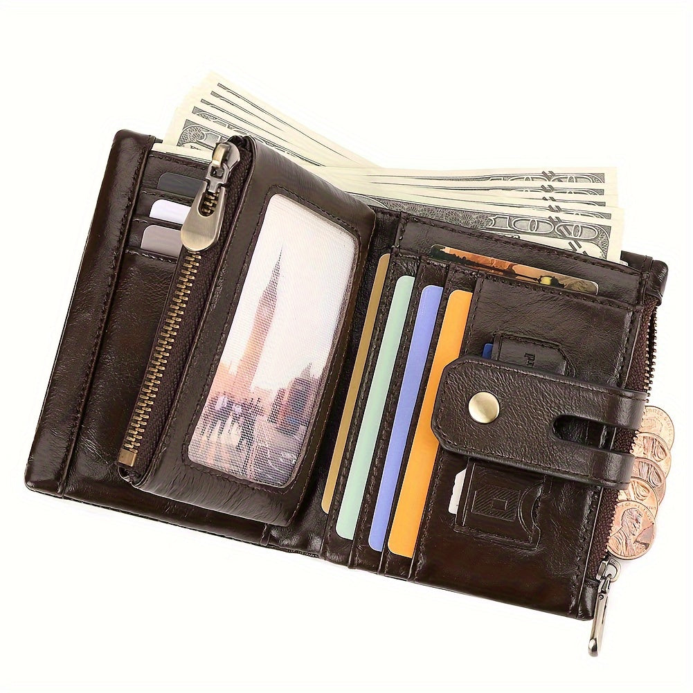 Men's RFID Blocking Genuine Leather Wallet