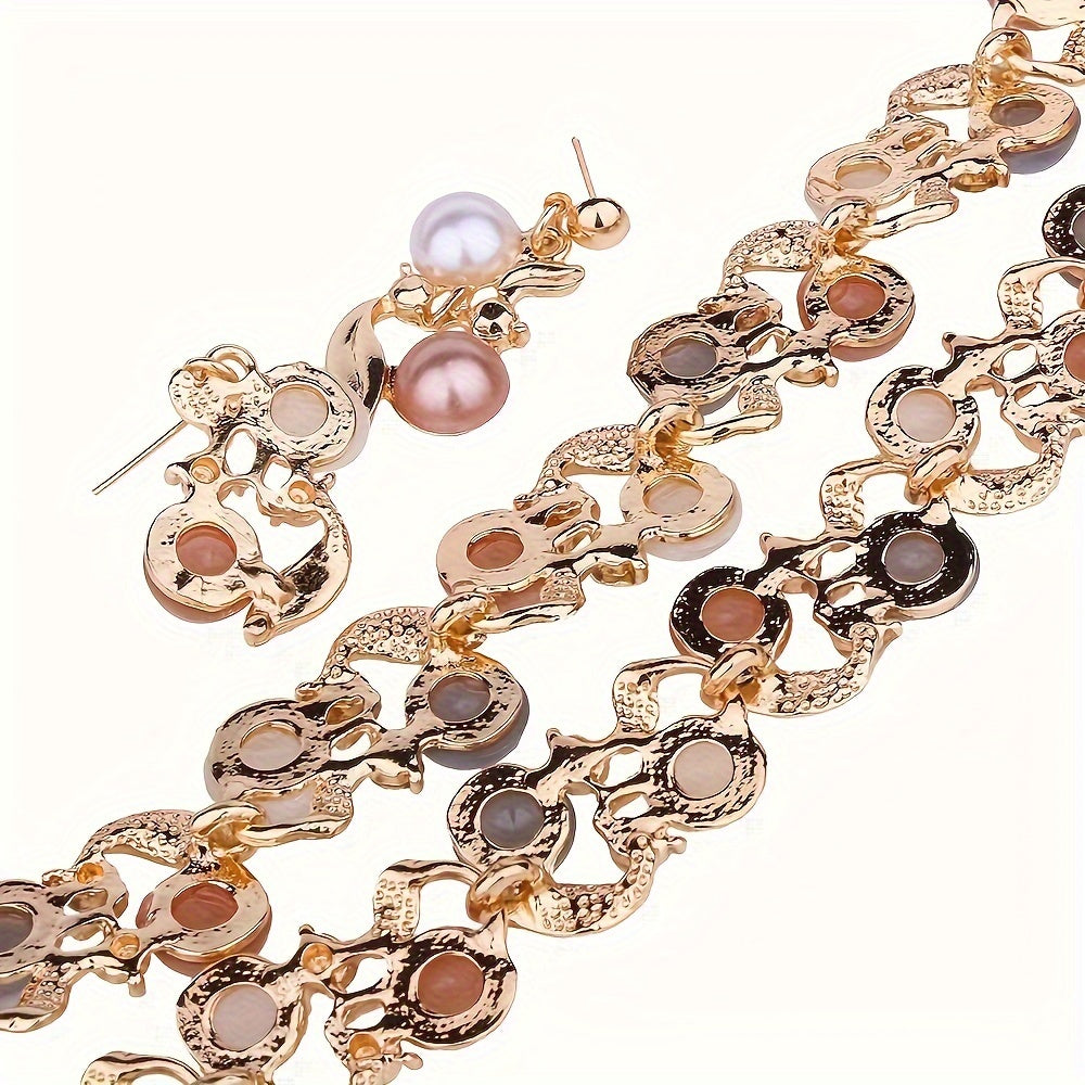 Fashionable And Creative Colorful Pearl Necklace Set