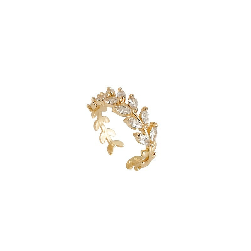 Chic Adjustable gold Leaf Ring