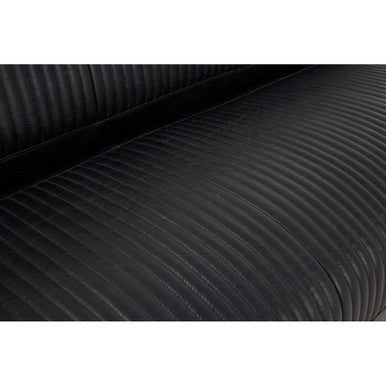 3 Seater Black Leather Sofa, Victor