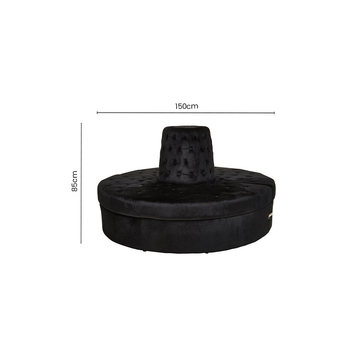 Black Velvet Modular Round Sofa, Hartford