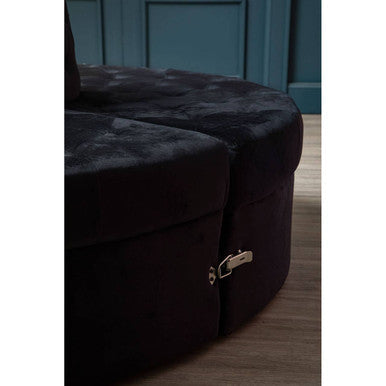 Black Velvet Modular Round Sofa, Hartford