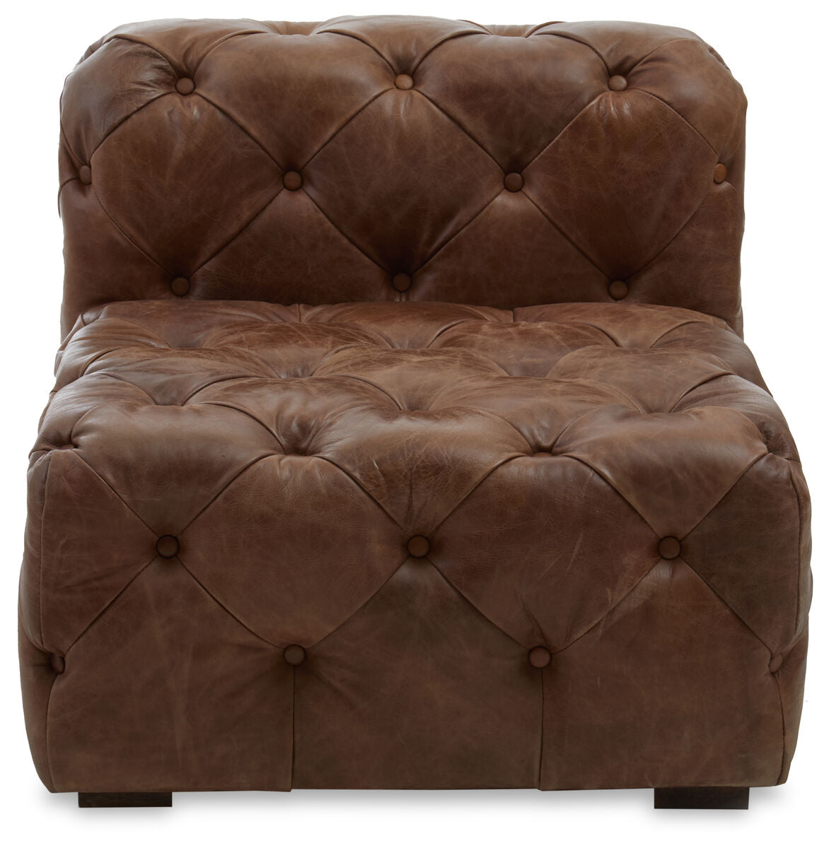 Brown Leather Modern Chesterfield Modular Sofas Chair, Hoxton