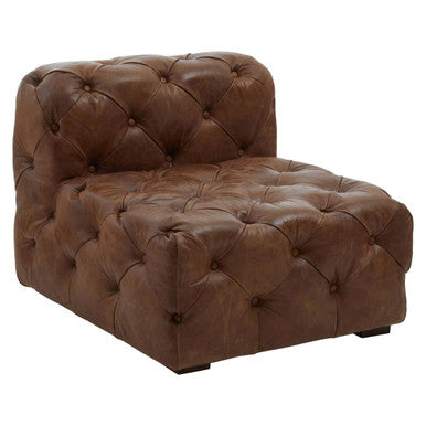 Brown Leather Modern Chesterfield Modular Sofas Chair, Hoxton