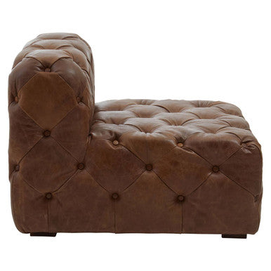 Brown Leather Modern Chesterfield Modular Sofas Chair, Hoxton