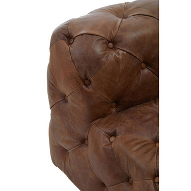 Brown Leather Modern Chesterfield Modular Sofas Chair, Hoxton