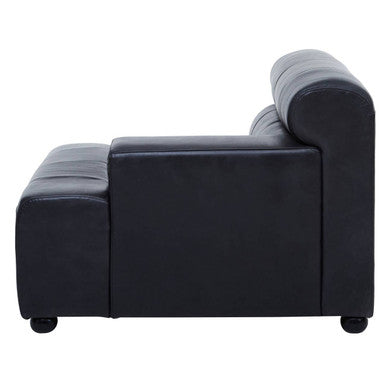 Right Arm Antique Black Leather Modular Sofas, King