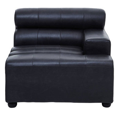 Right Arm Antique Black Leather Modular Sofas, King