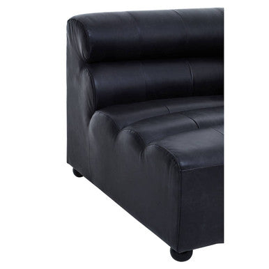 Right Arm Antique Black Leather Modular Sofas, King