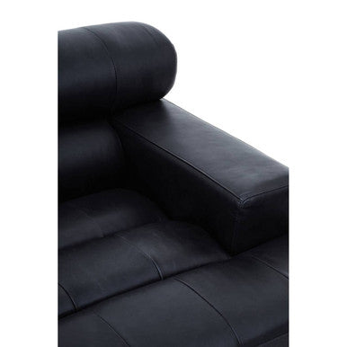 Right Arm Antique Black Leather Modular Sofas, King