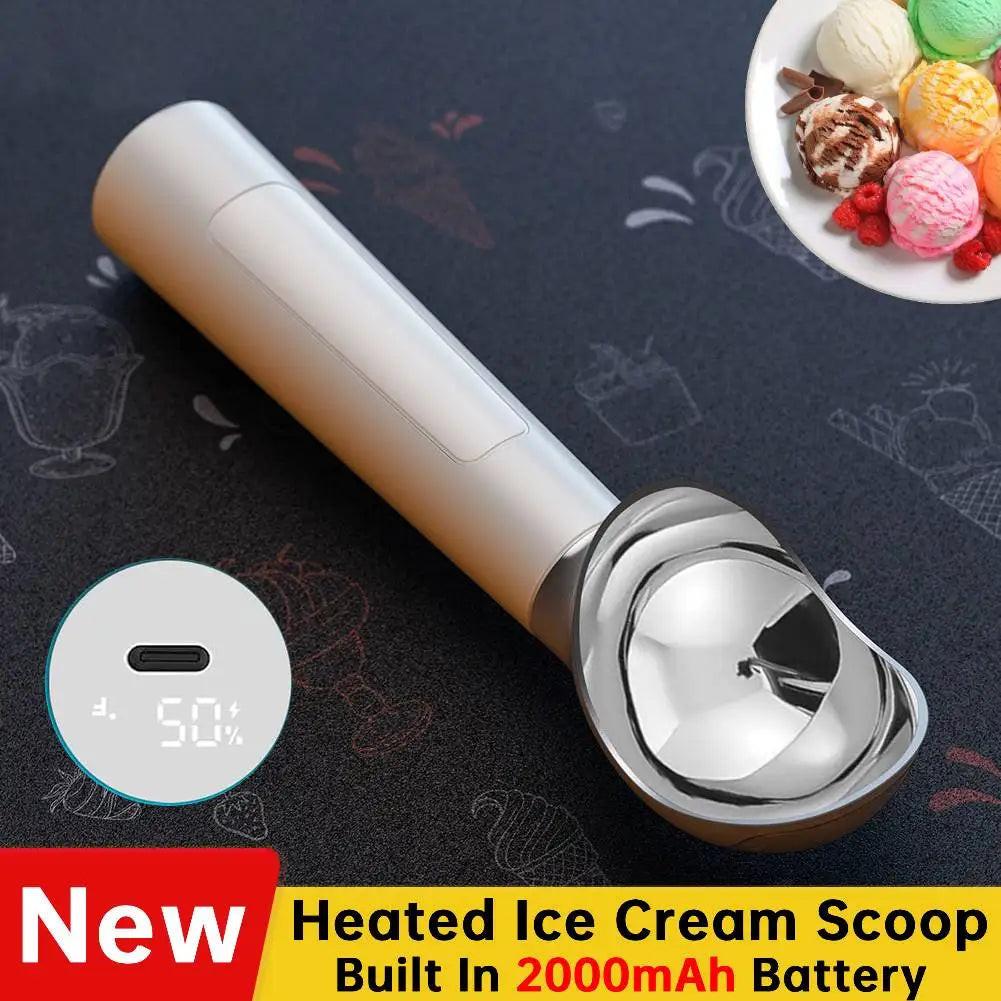 Rechargeable Electric Heated Ice Cream Scoop with LED Display – Effortless Serving Made Simple