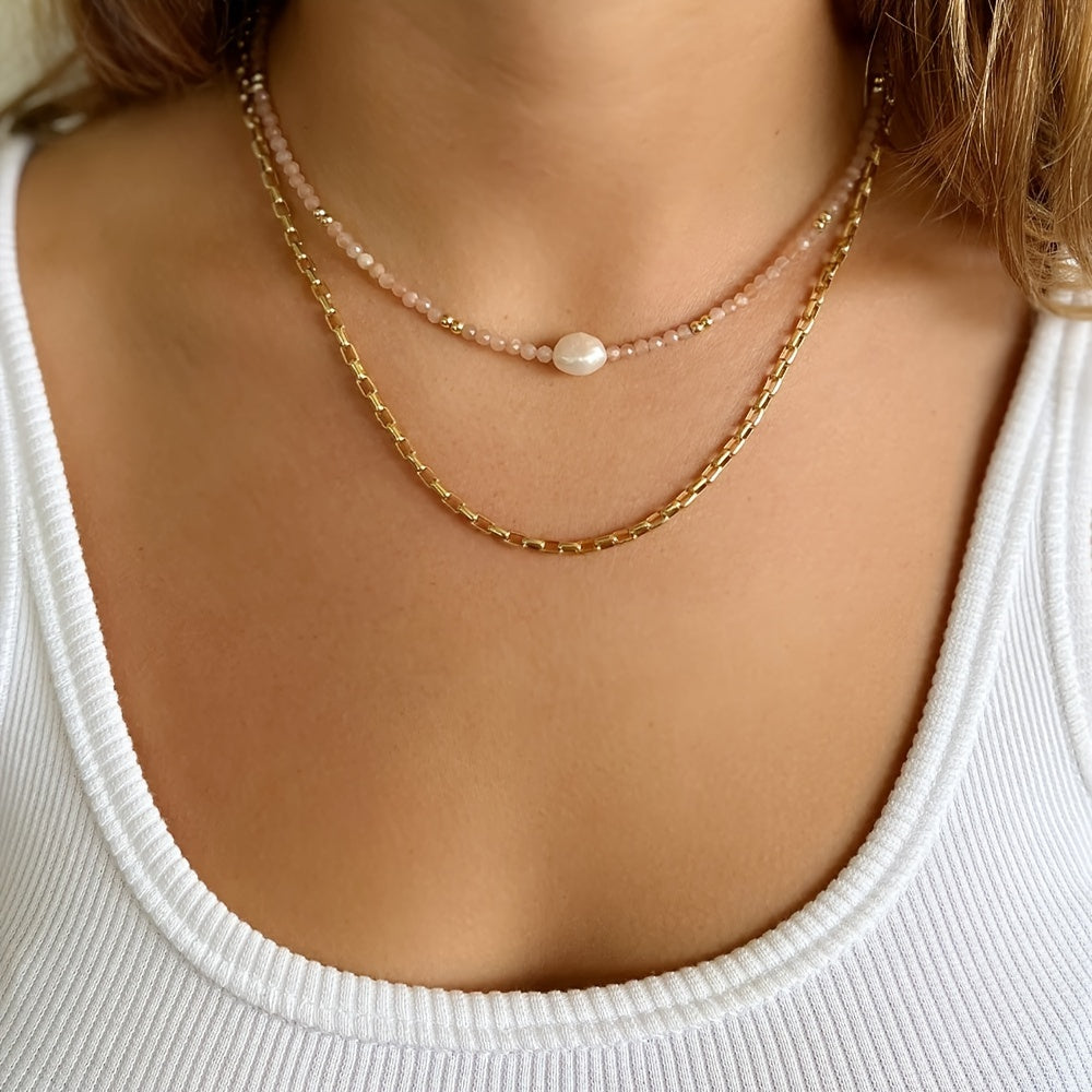 Natural Freshwater Pearl Beaded Necklace