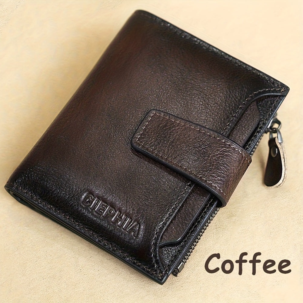 Men's Vintage Short Multi Function Genuine Leather Walle