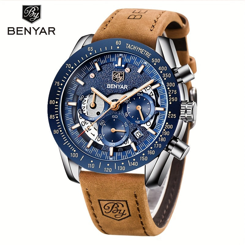 BENYAR Men's Stylish Sports Leather Watch