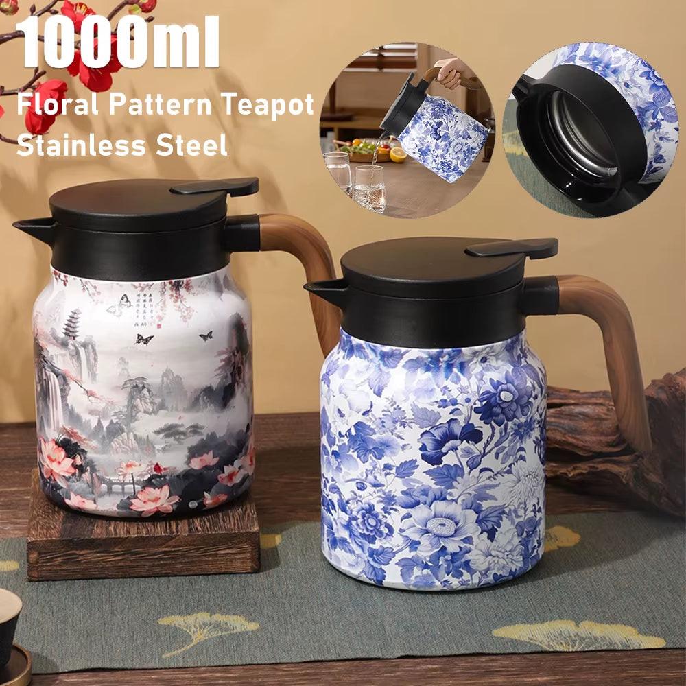 Steep in Style – Vintage Floral Tea Thermos with Built‑In Infuser