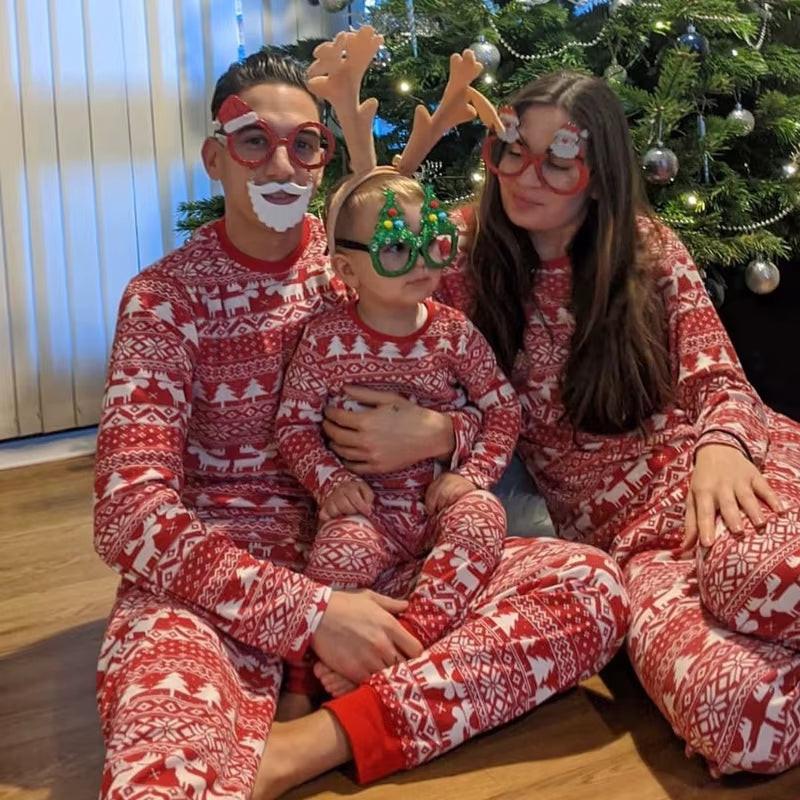 Matching Christmas Pajamas Set – Reindeer Print Family Sleepwear for Adults, Kids & Babies