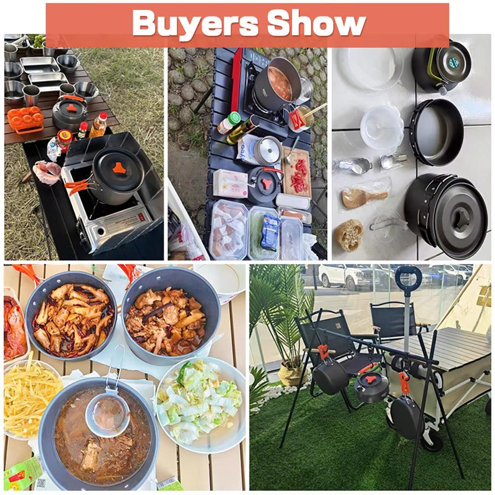 Ultralight Camping Cookware Set – Non‑Stick Aluminum Pot, Pan & Kettle for Outdoor Cooking & Hiking