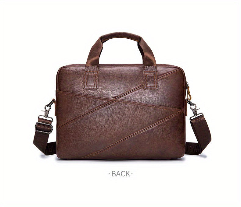 BULLCAPTAIN Men's Leather Briefcase Multifunctional Handbag