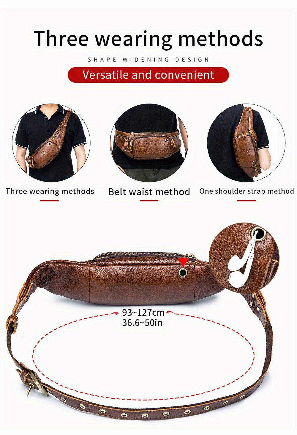 Genuine Leather Outdoors Fanny Bag