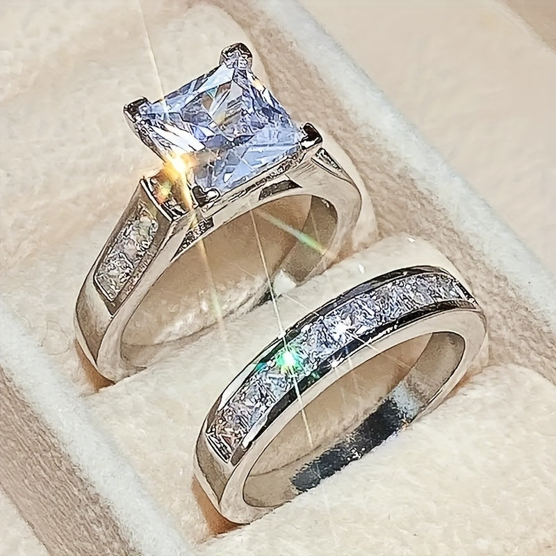 Elegant Square Zirconia Rings