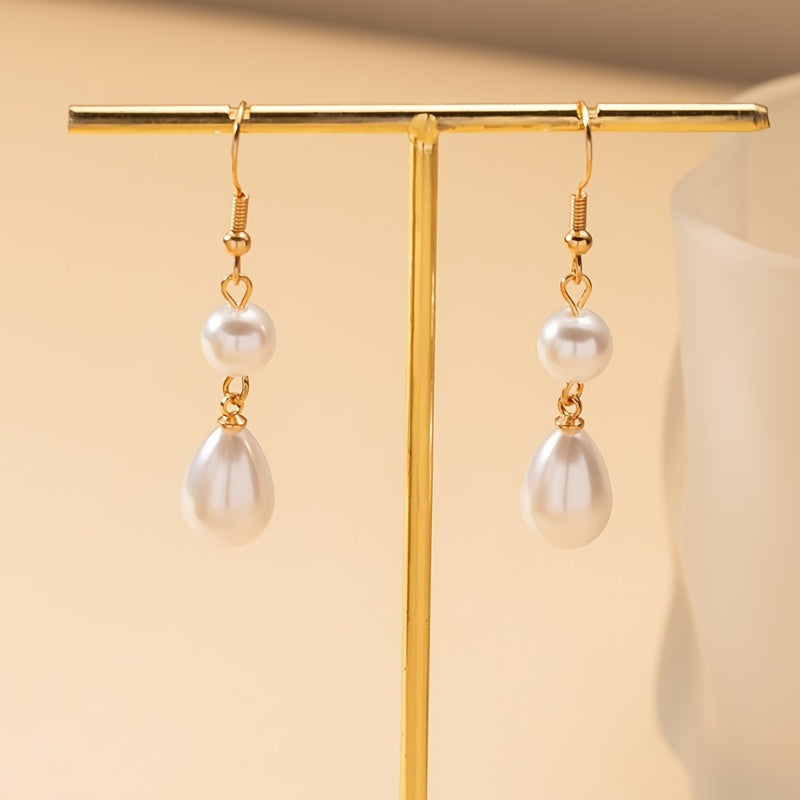 Elegant Faux Pearl Drop Earrings