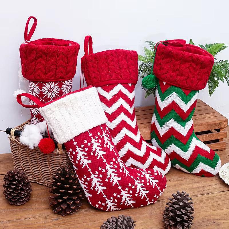 Handcrafted Knitted Christmas Stockings – Classic Holiday Décor for Gifts & Traditions