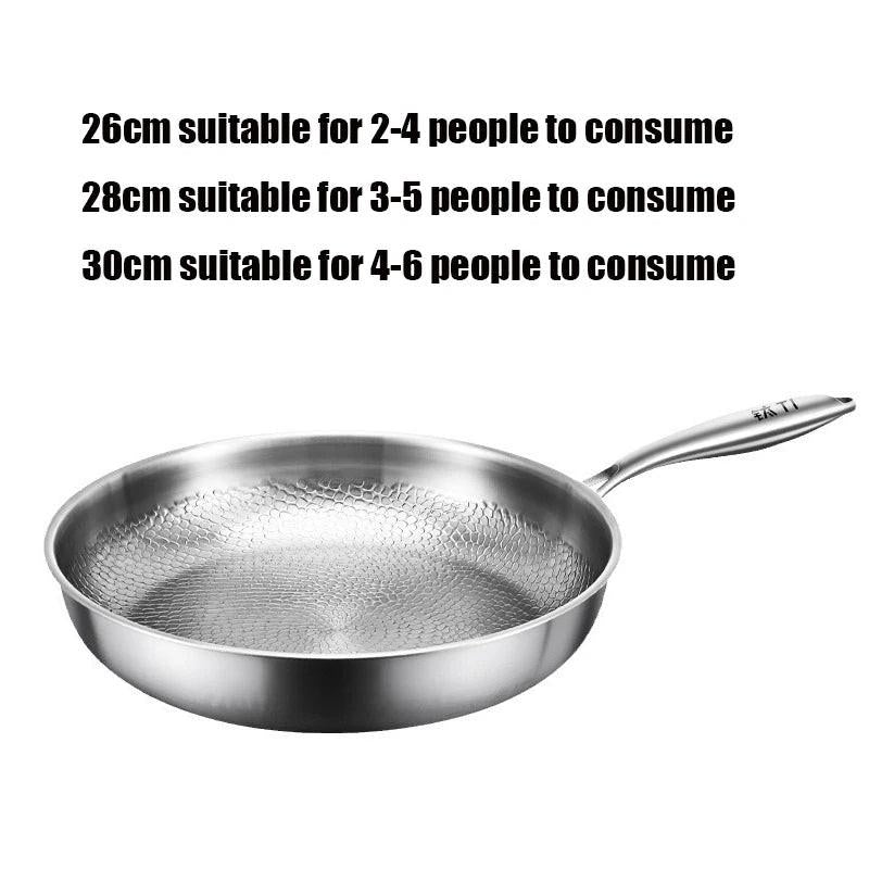 Pure Titanium Frying Pan – Hammer‑Pattern Non‑Coated Cookware (26/28/30 cm)