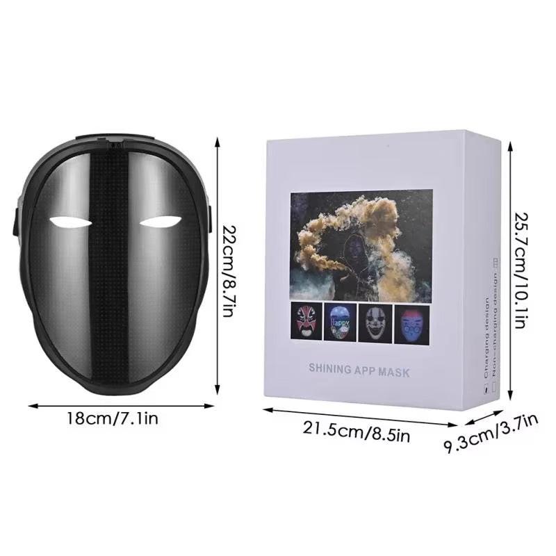 Bluetooth LED Face Mask – Programmable Light‑Up Carnival Mask with App & Gesture Control