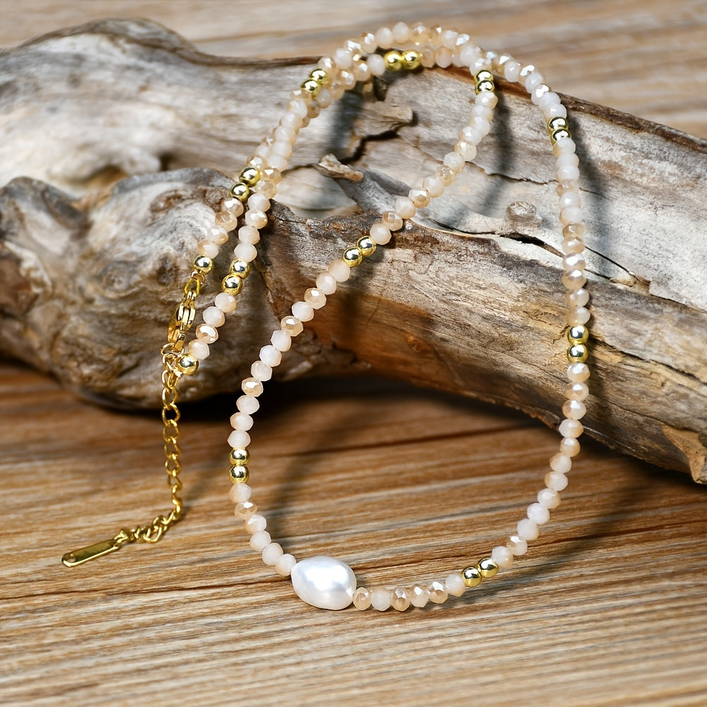 Natural Freshwater Pearl Beaded Necklace