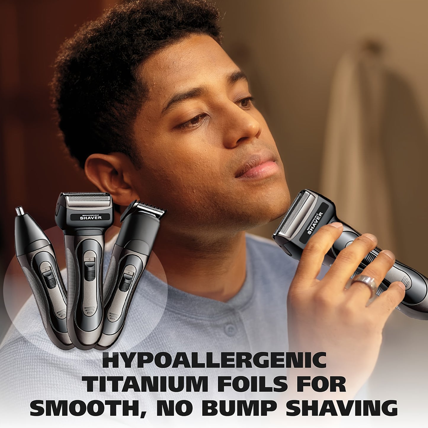 3-in-1 USB Rechargeable Electric Shaver