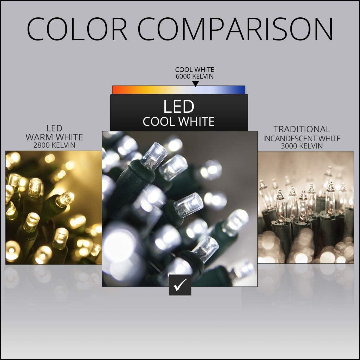 50 Cool White LED Christmas Lights – 25FT Indoor/Outdoor Mini String