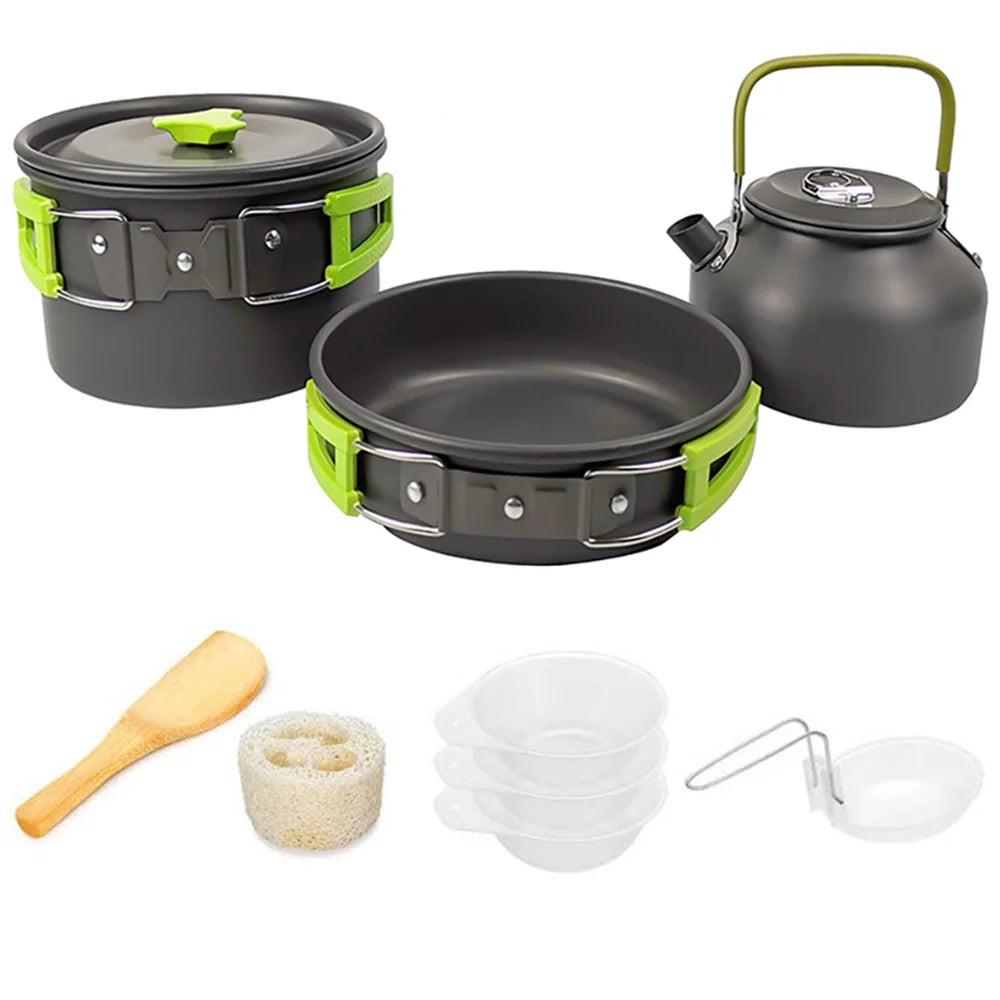 Ultralight Camping Cookware Set – Non‑Stick Aluminum Pot, Pan & Kettle for Outdoor Cooking & Hiking