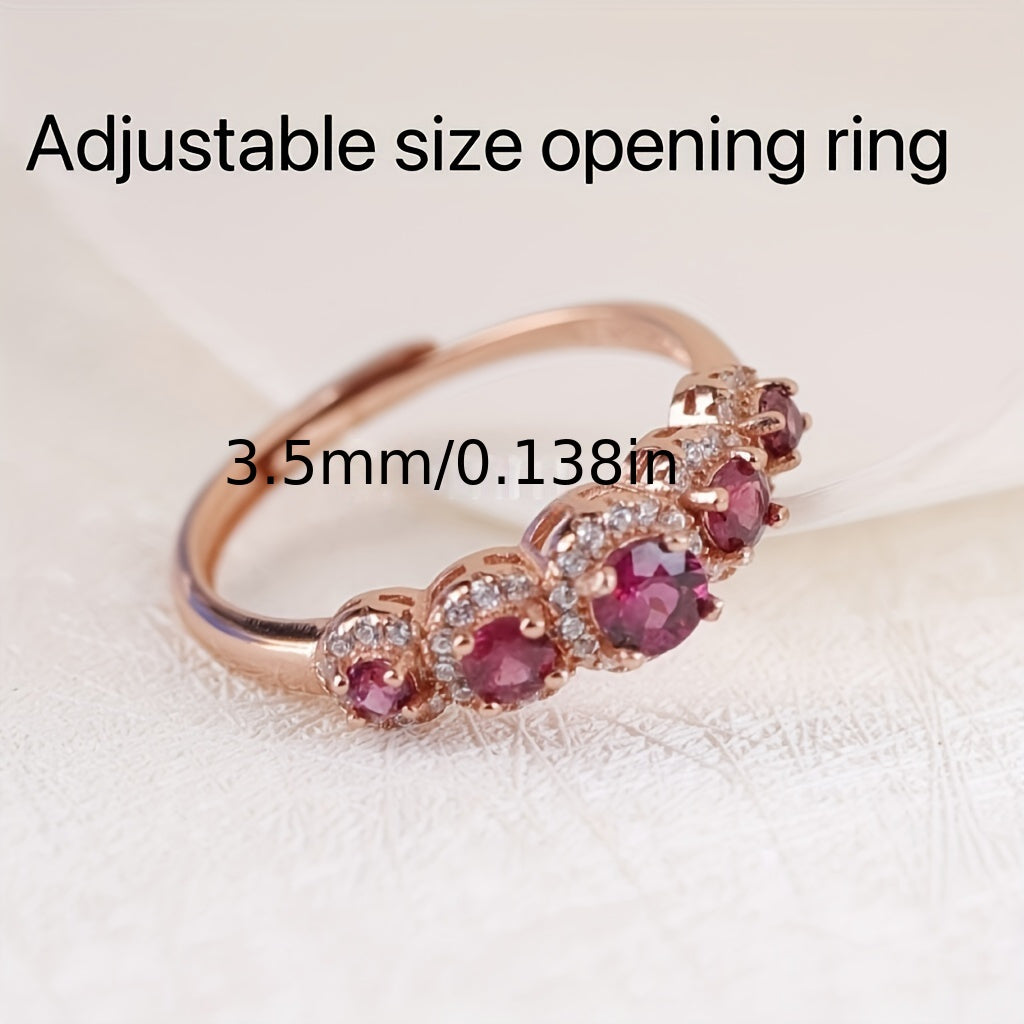 Sterling Inlaid Natural Purple Garnet Ring