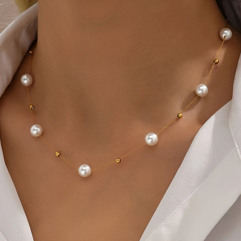 Elegant Imitation Pearl Beads Necklace