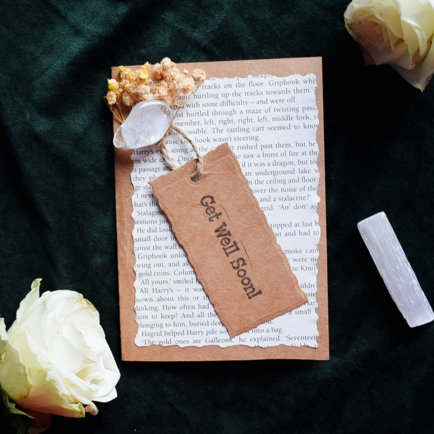 Get Well Soon Clear Quartz Healing Crystal Card