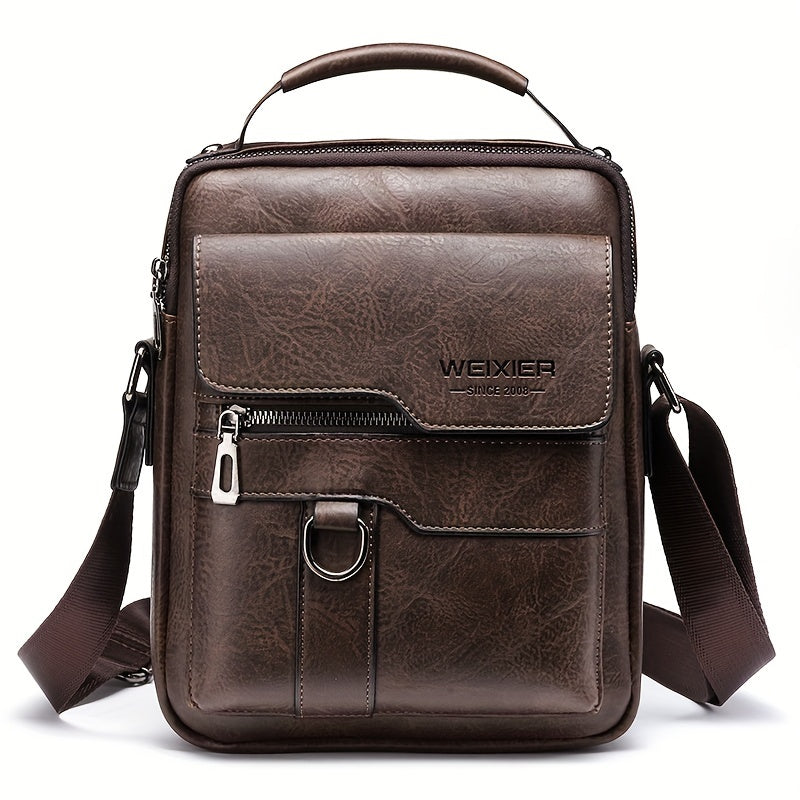 Men's Vintage Faux Leather Shoulder Bag