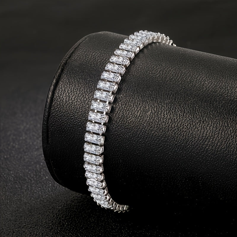 Silvery Mosang Rhinestones Bracelet