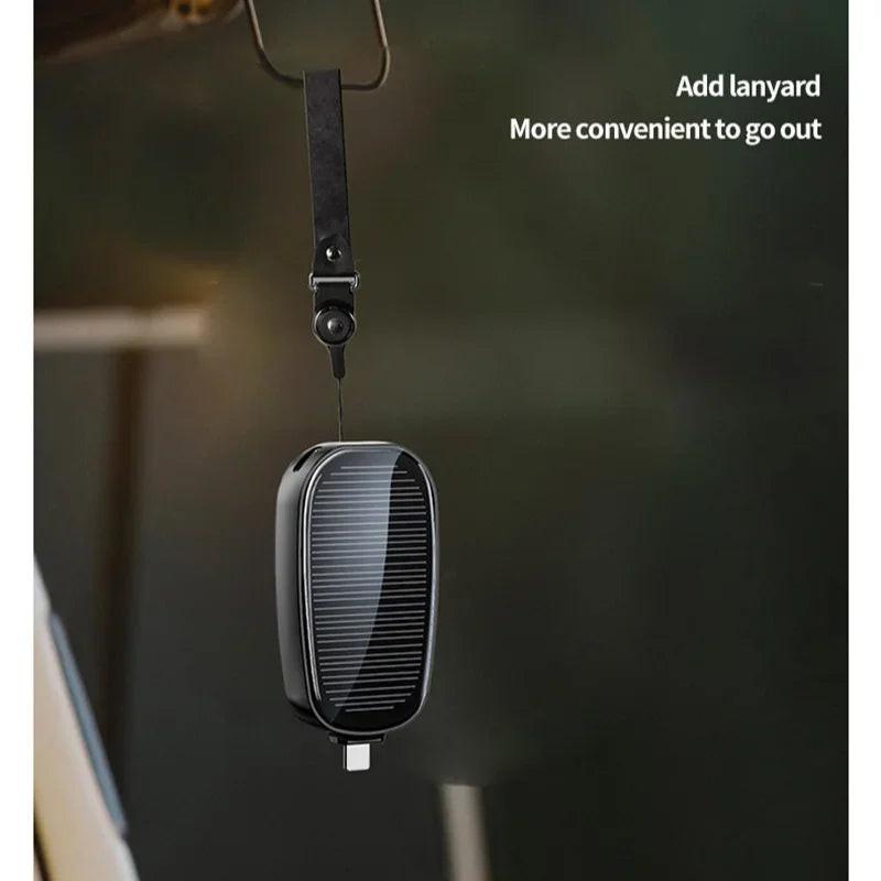 Solar Mini Power Bank Key Ring – Emergency Charger (1200mAh)