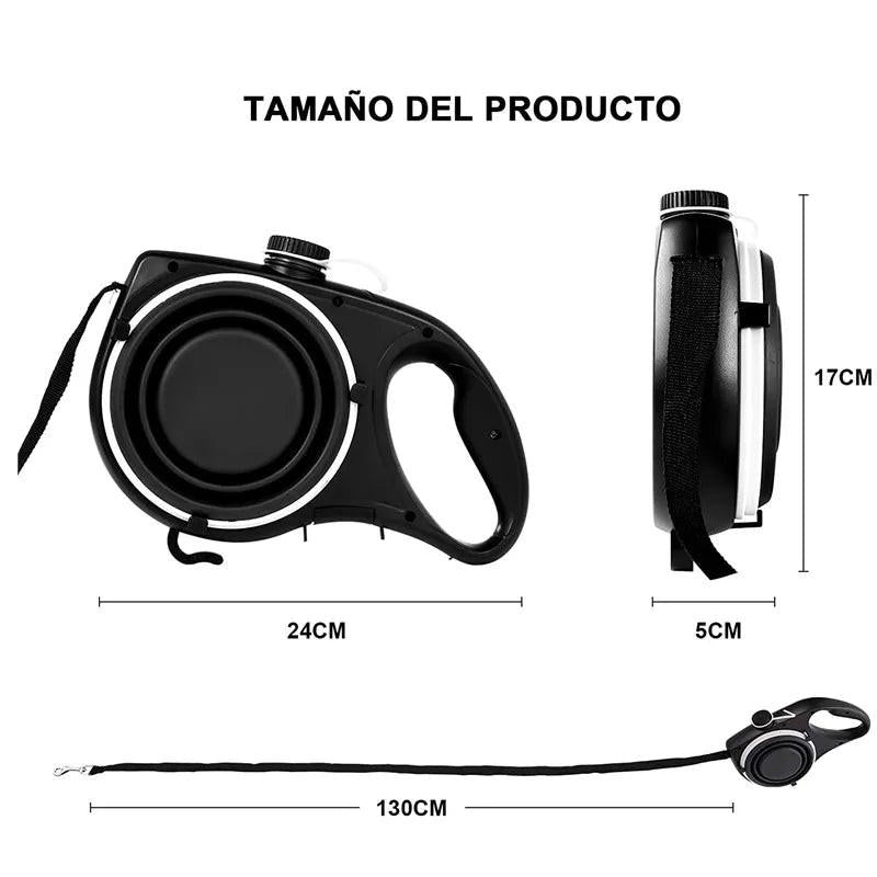 Multifunctional Dog Leash – Built‑In Water Bottle, Bowl & Waste Bag Dispenser