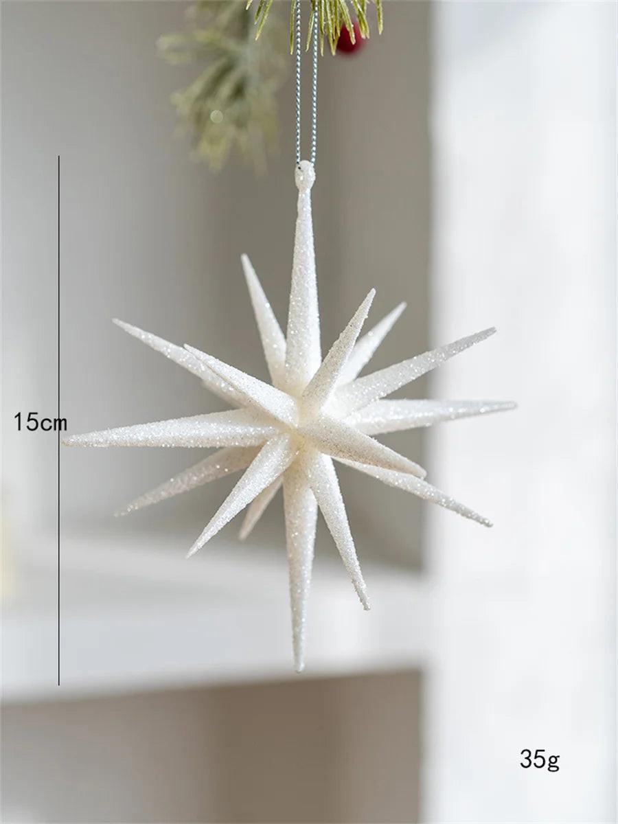 Exploding Star Christmas Tree Topper – Champagne & White Accent