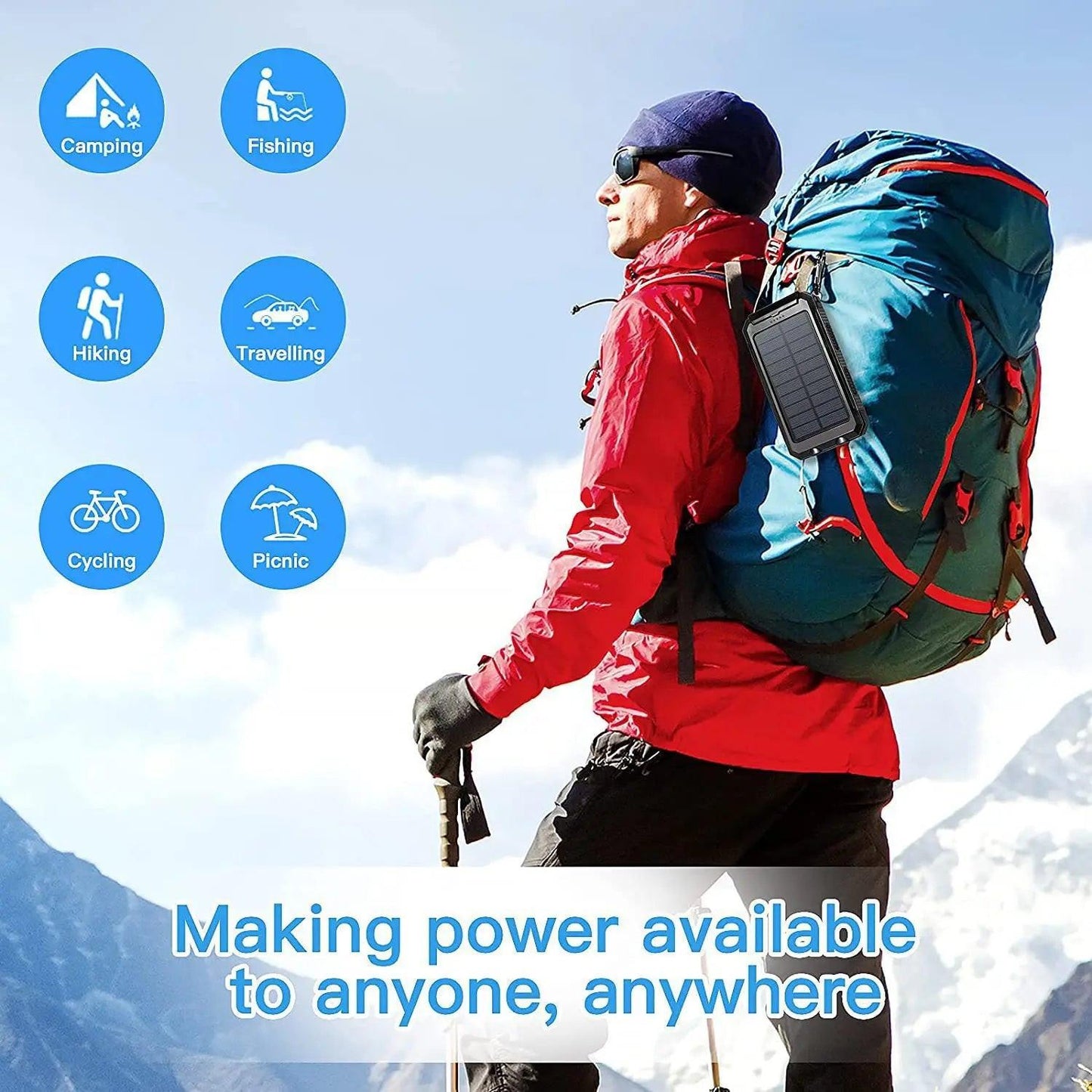30,000mAh Solar Power Bank – Rugged, Waterproof & Emergency‑Ready