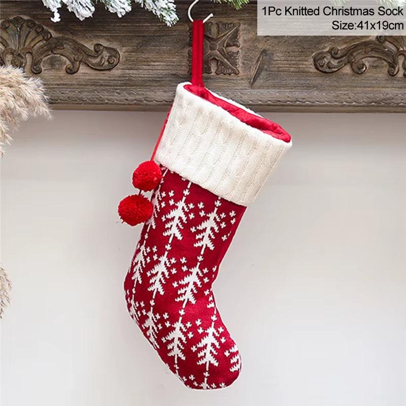 Handcrafted Knitted Christmas Stockings – Classic Holiday Décor for Gifts & Traditions