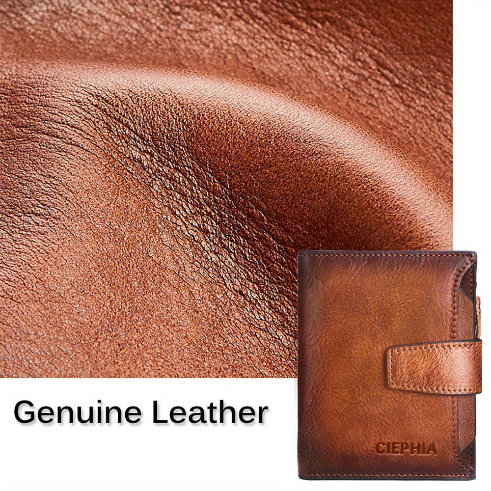 Men's Vintage Short Multi Function Genuine Leather Walle