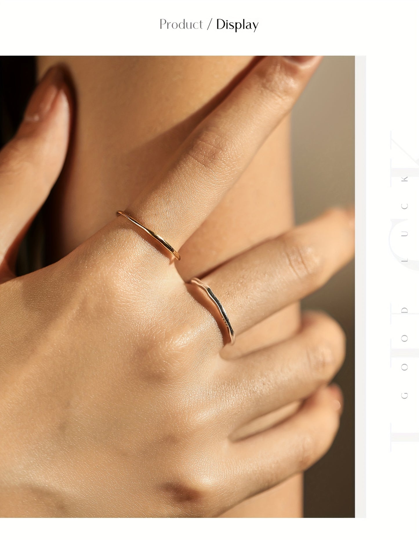 Sterling gold Simple Geometric Line Twisted Ring