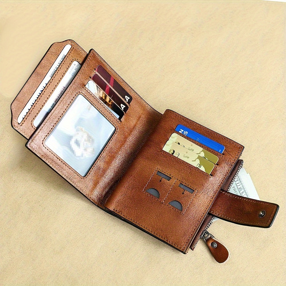 Men's Vintage Short Multi Function Genuine Leather Walle