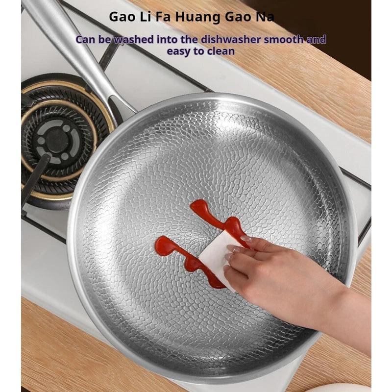 Pure Titanium Frying Pan – Hammer‑Pattern Non‑Coated Cookware (26/28/30 cm)