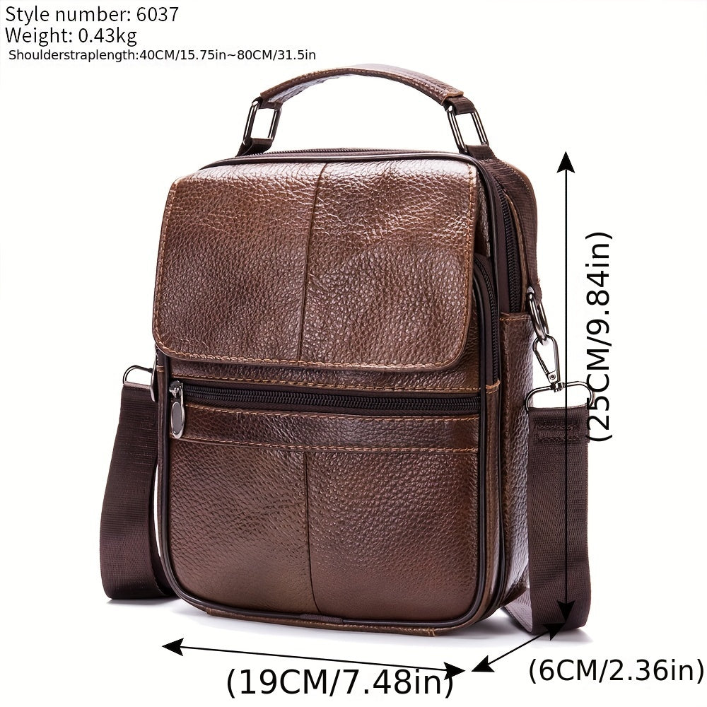 Genuine Leather Messenger Bag For Men