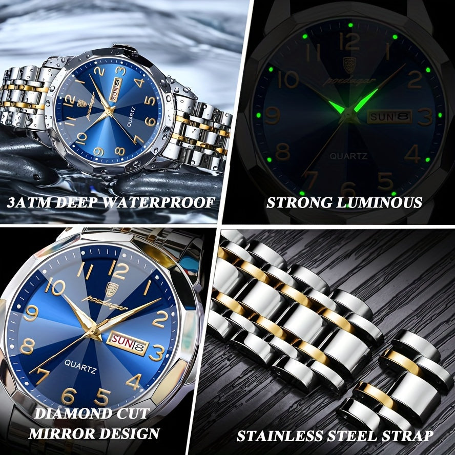 Luxury Dual Calendar Quartz Men's Fashion Watch